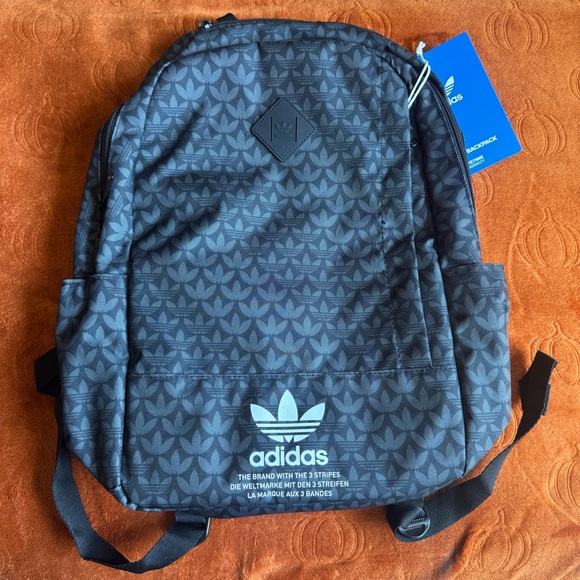 Adidas Patterned Black Backpack Unisex - Picture 1 of 7